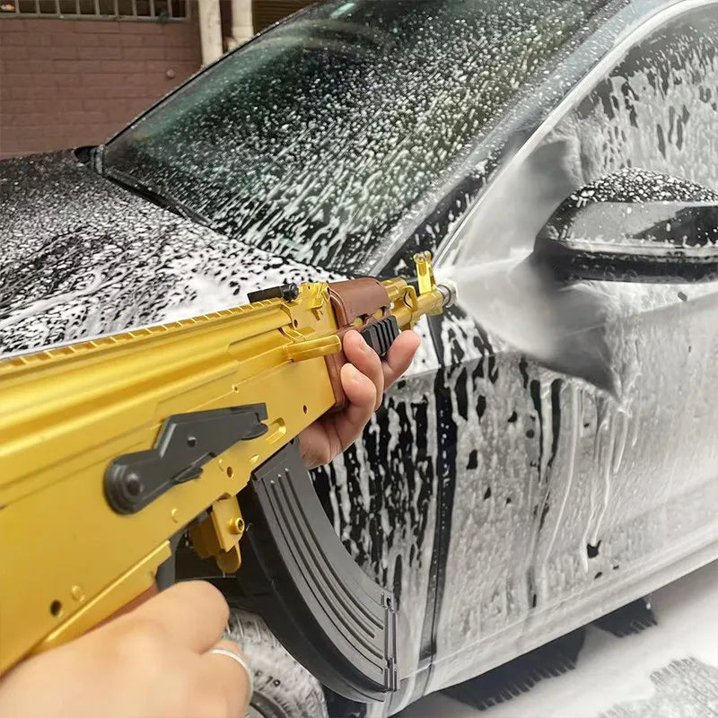 AquaForce Gold foam cannon in action on black car
